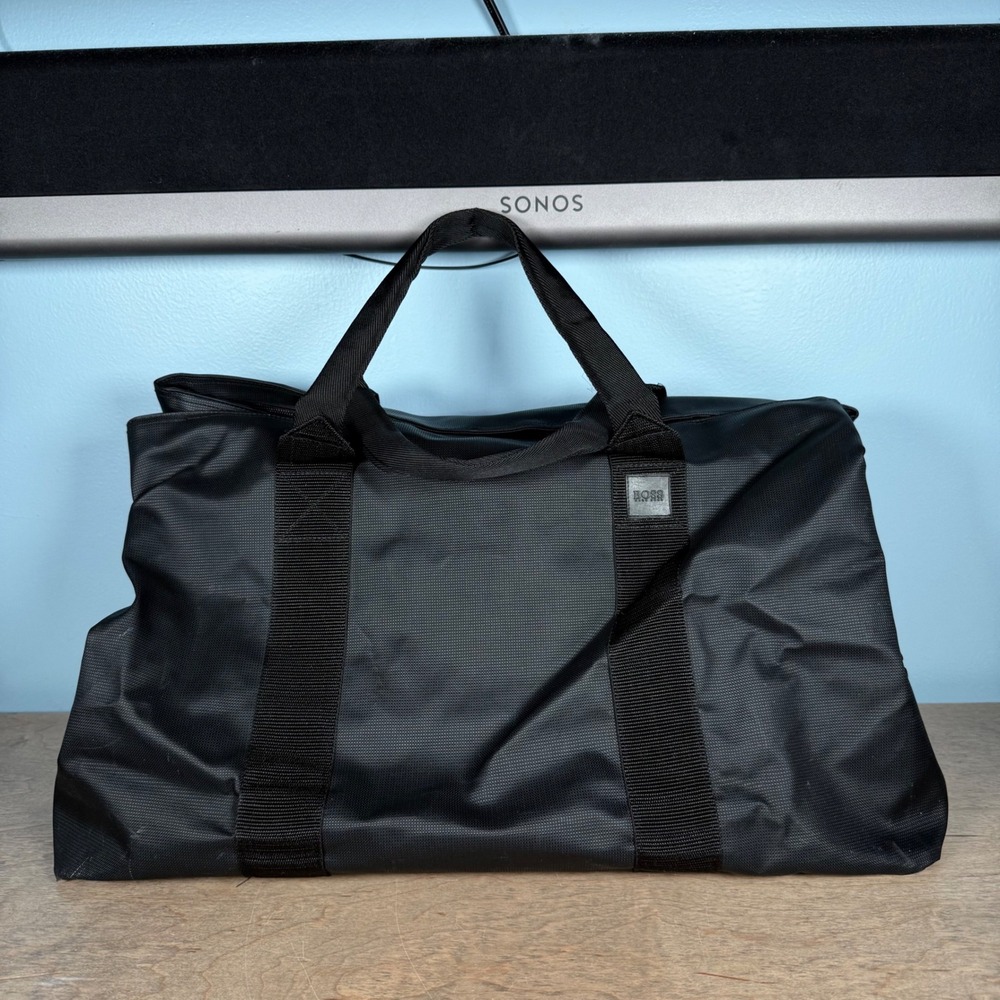 Hugo Boss Duffel Bag Mens Large Black Nylon Travel Gym Weekend Carryall